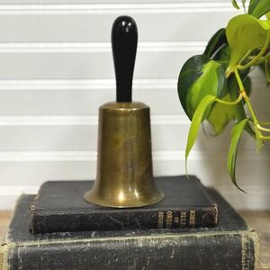 Vintage Wood Handled brass Service Bell: Teacher Decor